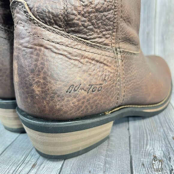 AdTec Men's Classic Western Boot 11.5 US Ranch Wellington Brown Leather 1552 - Picture 3 of 12